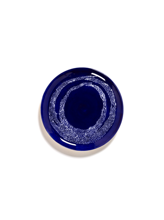 Bord Feast L - Lapis lazuli swirl-dots wit - afbeelding 1