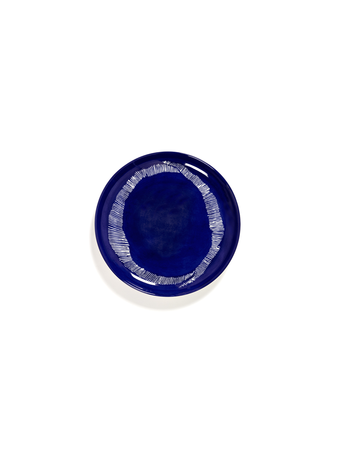 Bord Feast M - Lapis lazuli swirl-stripes wit - afbeelding 1