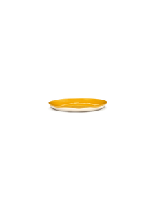 Bord Feast S - Sunny yellow swirl-stripes wit - afbeelding 2