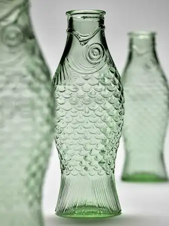 Bottle transparent green Fish&fish - afbeelding 2