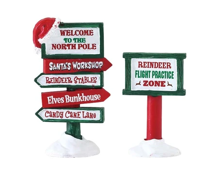 Lemax - North Pole signs, set of 2