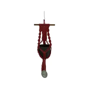 Muur plantenhanger op stok - Indian Red