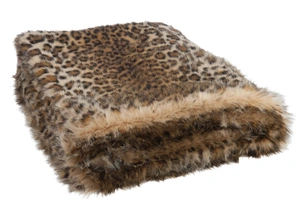 Plaid nepbont leopard zwart/bruin (180x130x3cm) - afbeelding 1