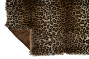 Plaid nepbont leopard zwart/bruin (180x130x3cm) - afbeelding 4